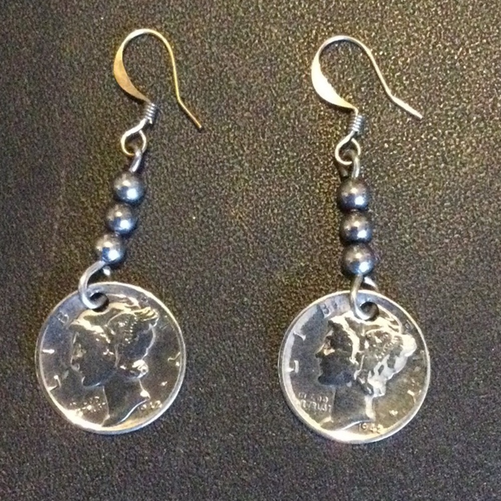 1942 Sterling Dimes Earrings
